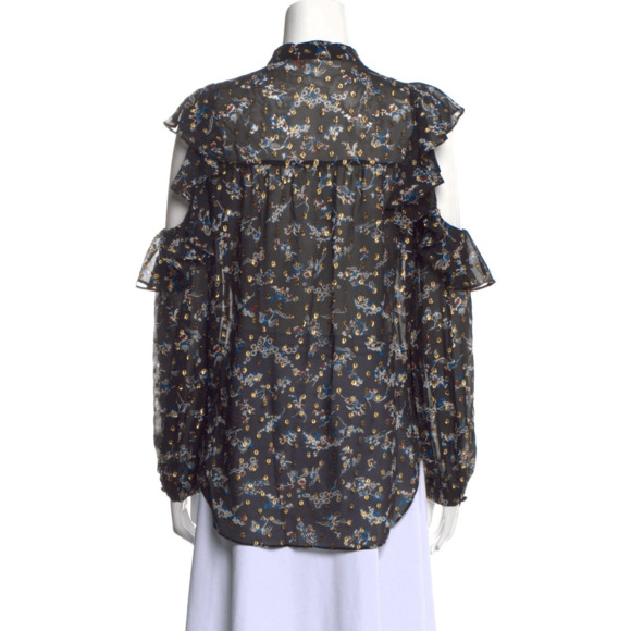 Veronica Beard NWT Cora Top in Black/Gold Size 4 - Picture 3 of 15